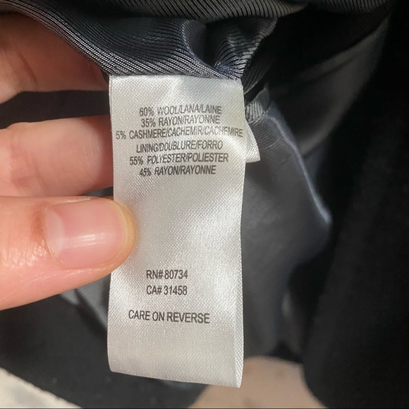 BCBGMaxazria black wool cashmere coat XXS - Picture 4 of 8